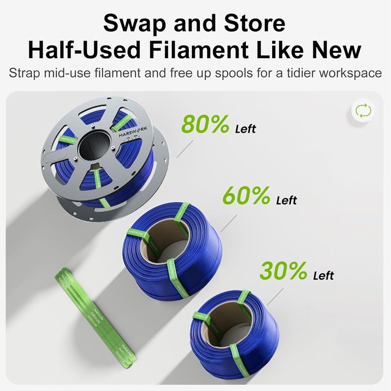 MarsWork Aluminum Reusable Spool for Refill Filament, Durable Metal Design with PTFE Ring, Compatible with Bambu Lab 3D Printers - Image 3